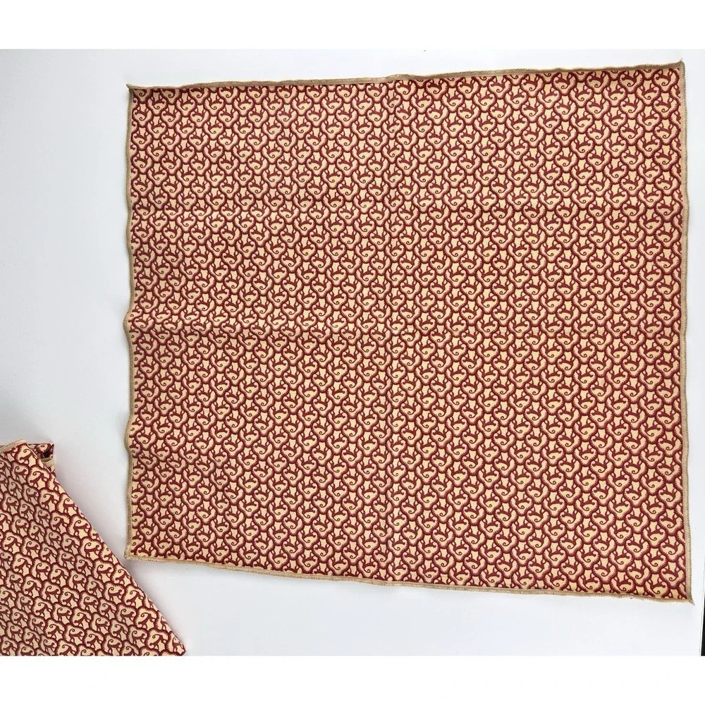 P Kaufmann Fabric Monkey Cloth Napkins SET of 6 Yellow Red Whimsy Maximalist